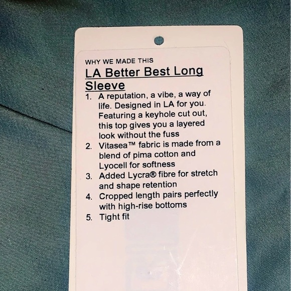 NEW LULULEMON LONG SLEEVE CROP workout top - Picture 5 of 7